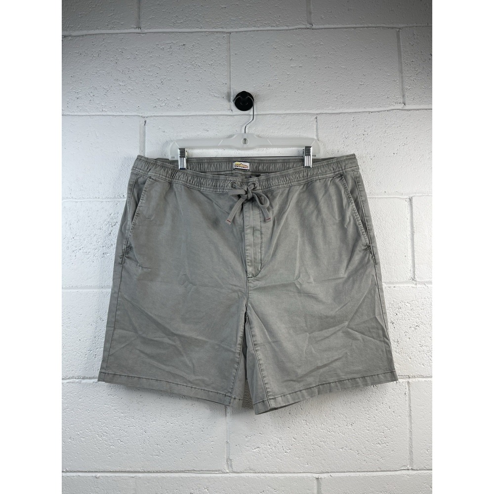 Orvis Men's Shorts Grey Chino Elastic Waist Drawstring XL Hiking Outdoor Pockets